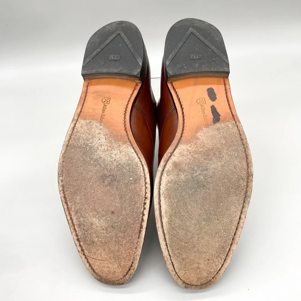 Allen Edmonds Carlyle Plain Toe Oxford Mens 13 D Brown Leather Dress Shoes Derby